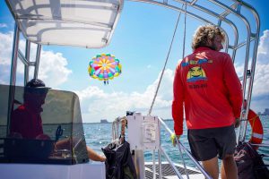 Flying parasail in Miami Beach