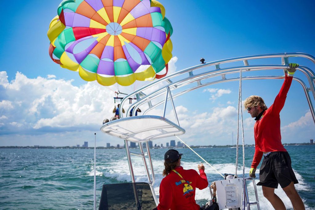 Sky view while parasailing in Miami FL