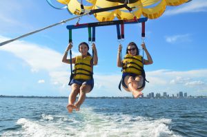 Parasailing Miami Beach view